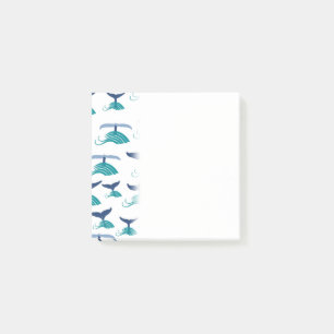 Blauer Wal Schwanz Waves Sea Animal Ocean Marine Post-it Klebezettel