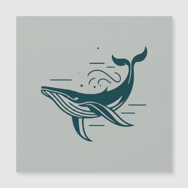 Blauer Wal Schwimmbild Magnetkarte (Vorderseite)