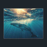 Blauer Wal unter Wasser Postkarte<br><div class="desc">Blauer Wal unter Wasser ,  Tier ,  Tierkörperteil ,  Tierwild ,  Aquarium ,  aquatische Säugetiere ,  blau</div>