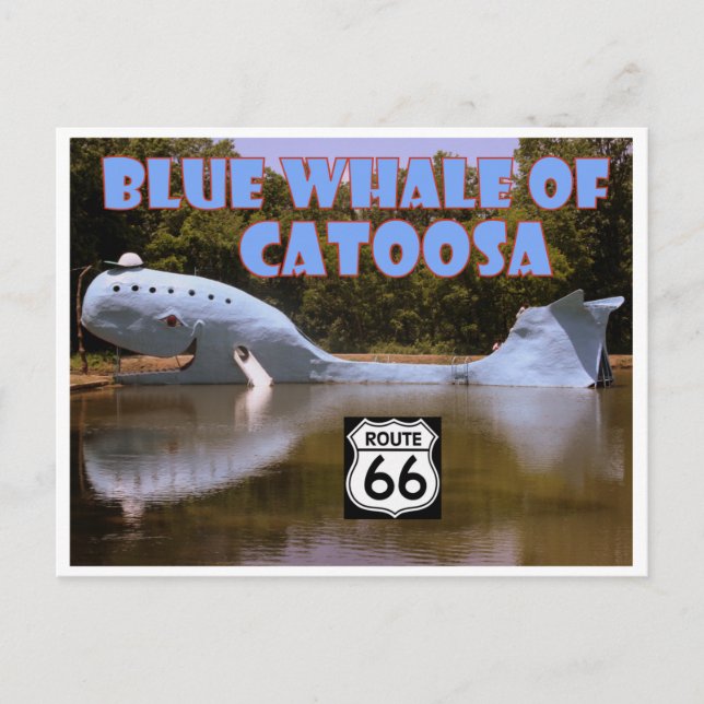 Blauer Wal von Catoosa Route 66 Postkarte (Vorderseite)