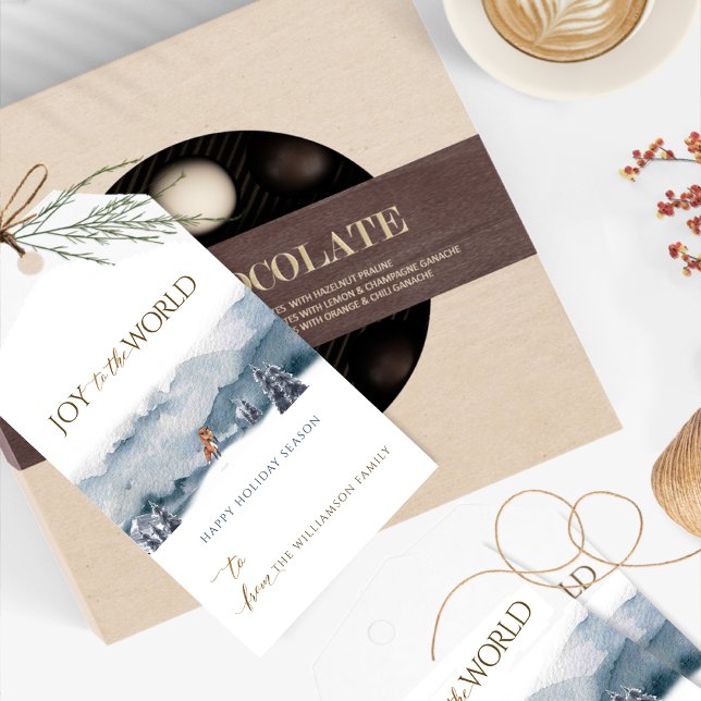 Blauer Wald und Fox, Freude an der Welt, Urlaub Geschenkanhänger (Von Creator hochgeladen)