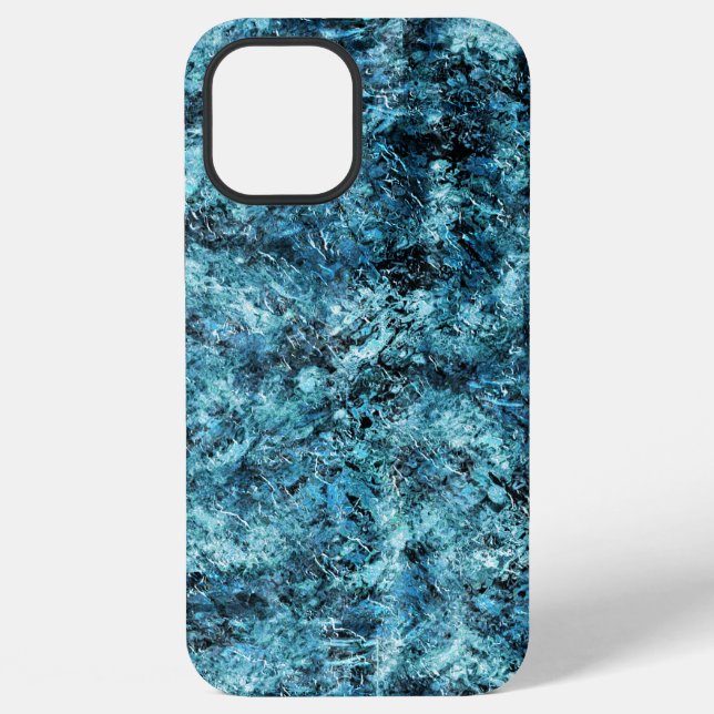Blauer Wald unter Schnee oder zerbrochenem Glassti iPhone Hülle (Rückseite)