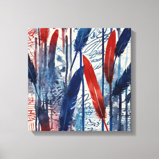 Blauer Wald Watercolor Wandkunst Leinwanddruck
