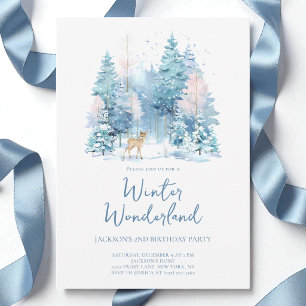 Blauer Wald-Winter-Wunderland 2. Geburtstagsfeier Einladung