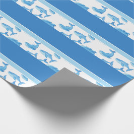 Blauer Walfang Meeresleben Geschenkpapier