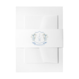 Blauer Wappen Monogram Hochzeit Einladungsbanderole