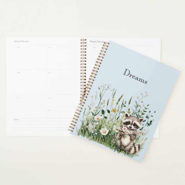 Blauer Waschbär Blumen-Träume Planer (Anzeige)