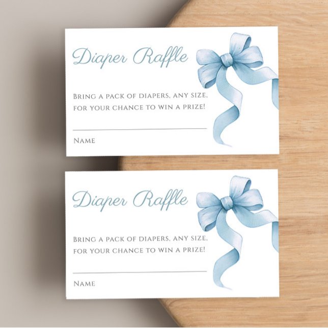 Blauer Wasserfarbenbeutel Babydusche Windelpreisra Begleitkarte (Von Creator hochgeladen)