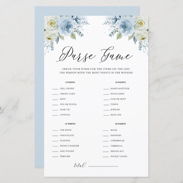 Blauer Wasserfarbenflor Was ist in eurem Handspiel (Vorne/Hinten)