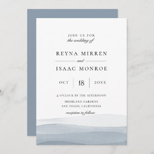 Blauer Wasserfarbenfroh Einladung