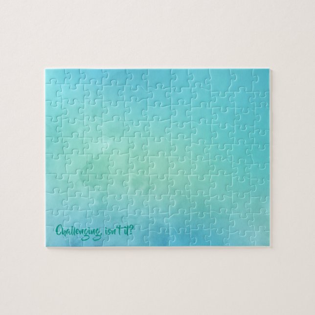 Blauer Wasserfarbenfrohe Puzzle (Horizontal)