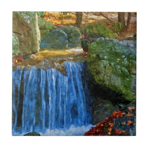 Blauer Wasserlauf Fliese