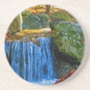 Blauer Wasserlauf Getränkeuntersetzer