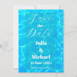 Blauer Wasserstrand & Ziel Hochzeit Ozean-Thema Save The Date