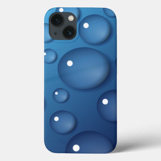 Blauer Wassertropfen Textur Case-Mate iPhone Hülle (Rückseite)