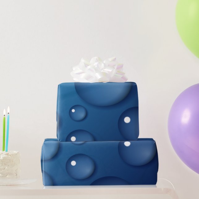 Blauer Wassertropfen Textur Geschenkpapier (Partygeschenke)