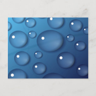 Blauer Wassertropfen Textur Postkarte
