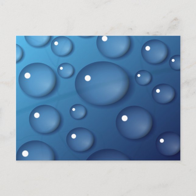 Blauer Wassertropfen Textur Postkarte (Vorderseite)