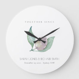 BLAUER WATERCOLOR OLIVE SAVE THE DATE BREITE GESCH GROßE WANDUHR
