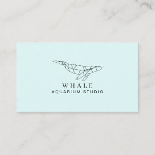 Blauer weicher Low-Poly-Aquariumfisch Wal Visitenkarte