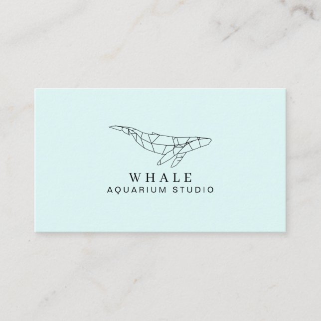 Blauer Weichwein, Low Poly Aquarium Fish Whale Visitenkarte (Vorderseite)