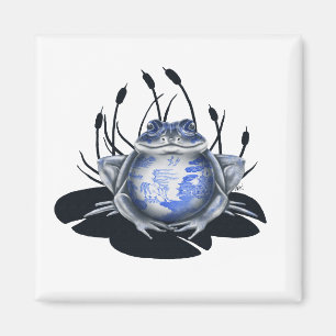 Blauer Weide-Stier-Frosch-Magnet Magnet