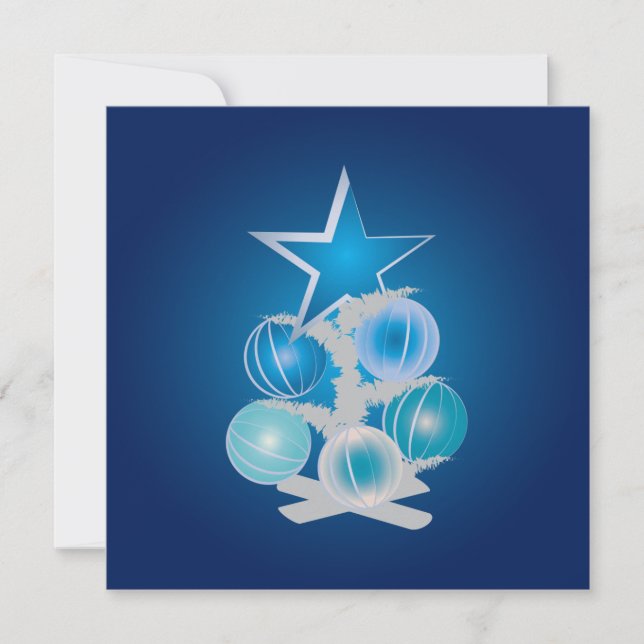 Blauer Weihnachtsbaum Ankündigung (Vorderseite)