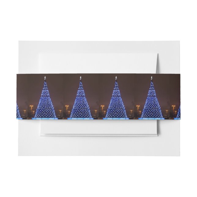 Blauer Weihnachtsbaum Einladungsbanderole (Vorderseite Beispiel)
