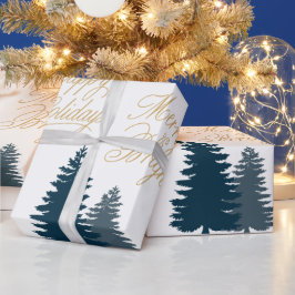 Blauer Weihnachtsbaum Geschenkpapier