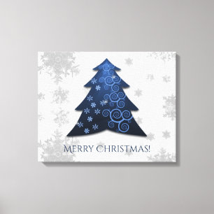 Blauer Weihnachtsbaum Gestrichen Canvas Print Leinwanddruck