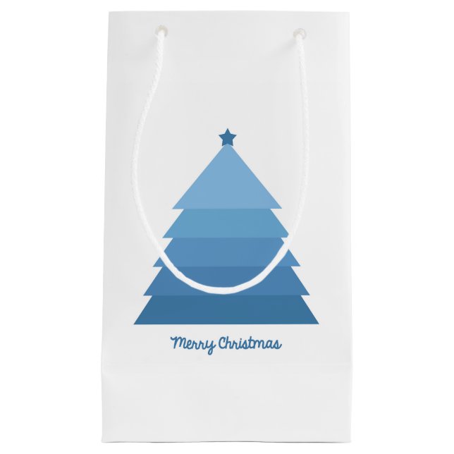 Blauer Weihnachtsbaum Kleine Geschenktüte (Vorderseite)