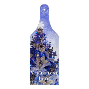Blauer Weihnachtsbaum Schneidebrett