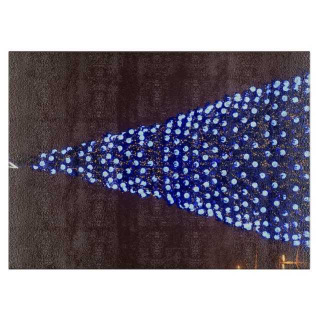 Blauer Weihnachtsbaum Schneidebrett (Vorderseite)