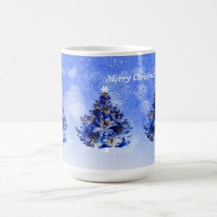 Blauer Weihnachtsbaum Tasse