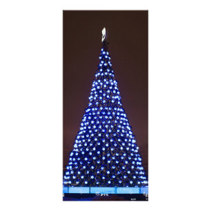 Blauer Weihnachtsbaum Werbekarte