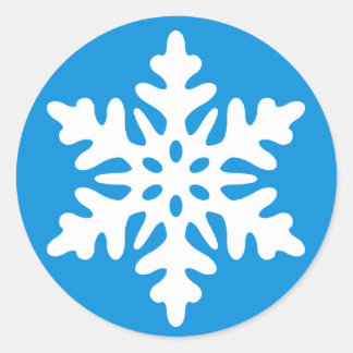 Blauer Weihnachtsgebäck mit weißem Schneeflocken Runder Aufkleber