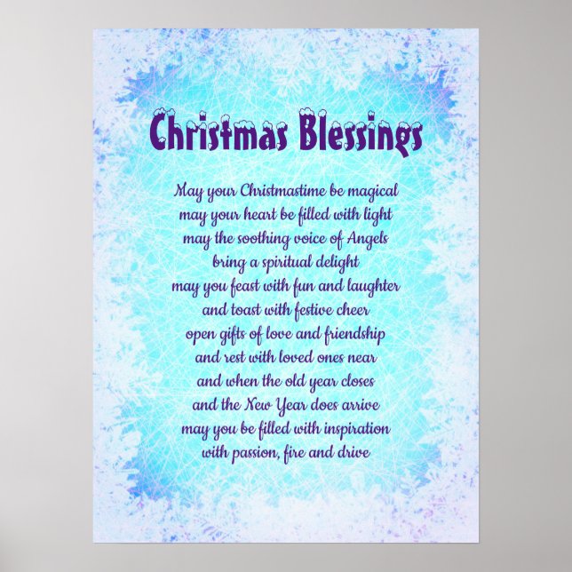 Blauer Weihnachtskalender Frostdesign Poster (Vorne)