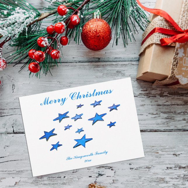 Blauer Weihnachtsstern mit individualisierbarem Te (Von Creator hochgeladen)