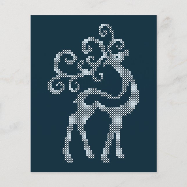 Blauer Weihnachtsstickereien für Rentiere saisonal (Vorderseite)