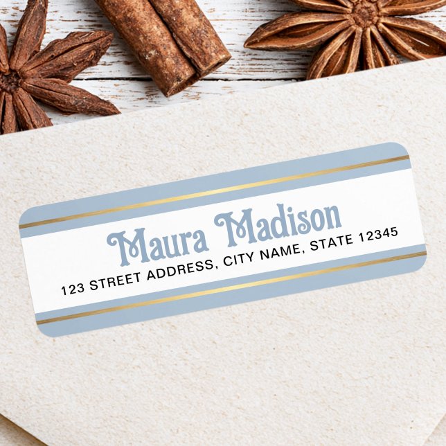 Blauer Weihnachtsurlaub Rücksendeadresse (Dusty blue Christmas holiday return address Label)