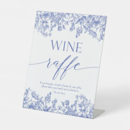 Blauer Wein Raffle Brautparty Spielzeichen Sockelschild