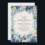 Blauer Weiße Blüte 60. Scalloped Geburtstag Einladung<br><div class="desc">Elegantes Marineblau und staubblaues Blau mit weißem Aquarellblumen 60. Geburtstagsfeier mit überragender Einladung für Frauen. Diese Einladung ist für einen 60. Geburtstag gedacht, kann aber für jeden Altersgruppen angepasst werden. Kontaktieren Sie mich, um Hilfe bei Ihren Anpassungen zu erhalten oder um zusätzliche Matching oder Koordination von Zazzle Produkten für Ihre...</div>