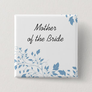 Blauer weißer Art-Luxusmit Blumenknopf Button