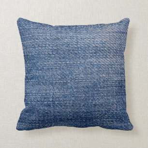 Blauer weißer Denim Textur Muster Throw Kissen