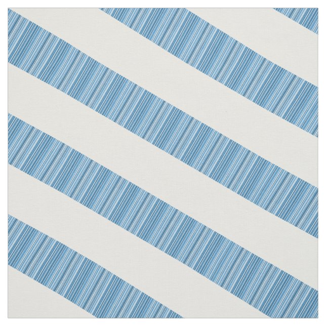 Blauer weißer Diagonal Moderne Streifen Stoff (Muster)