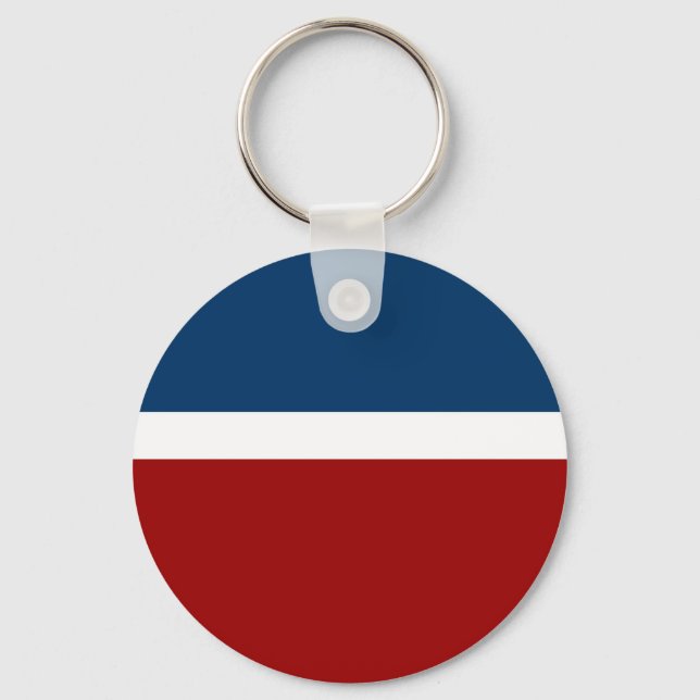 Blauer weißer Farbblockstil Schlüsselanhänger (Vorderseite)