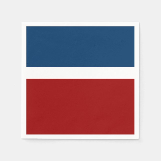 Blauer weißer Farbblockstil Serviette (Vorderseite)