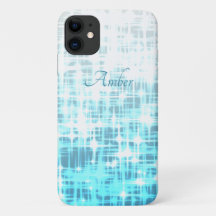 Blauer Weißer Farbverlauf Glanz Funken Personalize