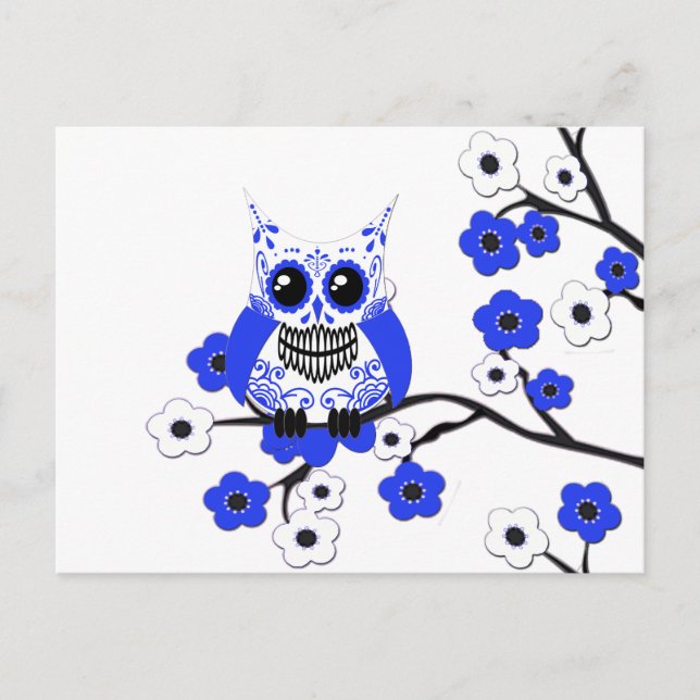 Blauer Weißer Kirschblüten Schüssel Postkarte (Vorderseite)