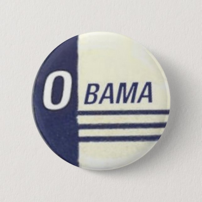 Blauer/weißer Knopf Obama Button (Vorderseite)
